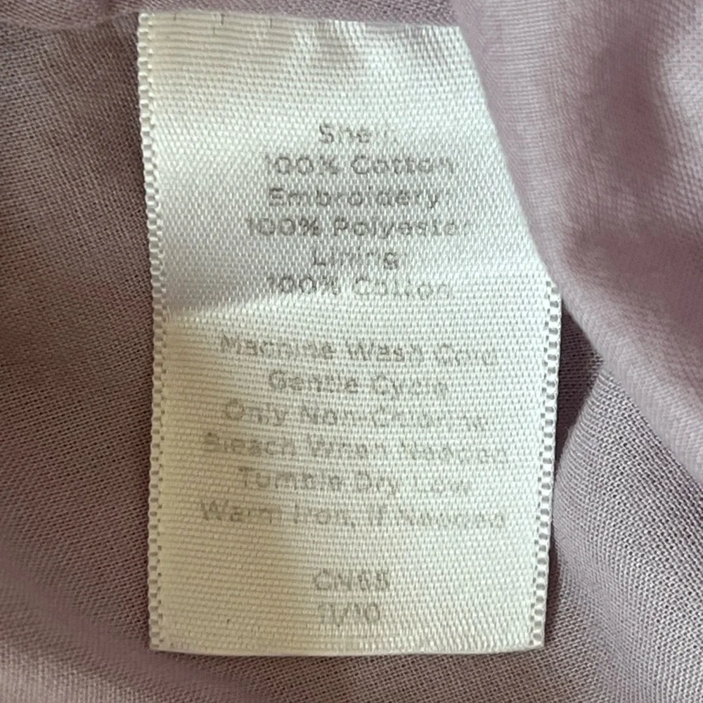 Talbots Lavender Paisley Embroidered Pleated Cotton Lined Full Skirt Size 8P